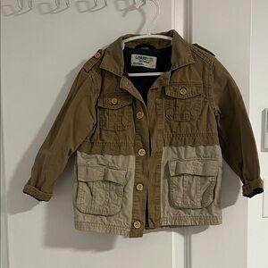 OshKosh B'gosh Brown and Tan Kids military style Jacket